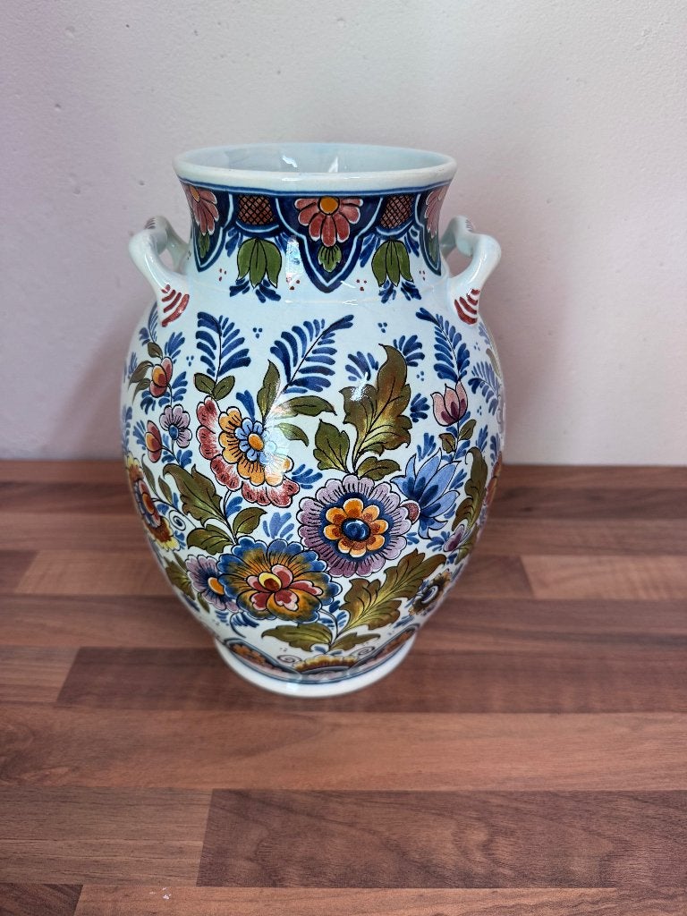 Oud Delft vaas  | floraal, Ophalen of Verzenden