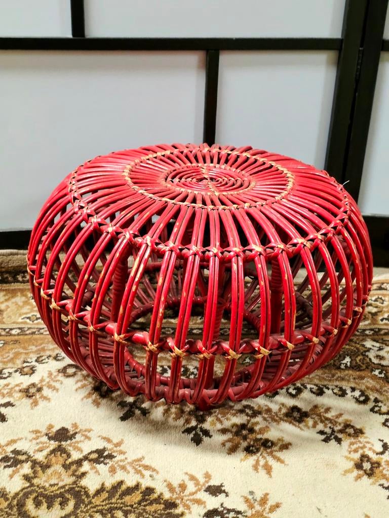 Vintage Mid-century Wicker Rattan, Ophalen of Verzenden