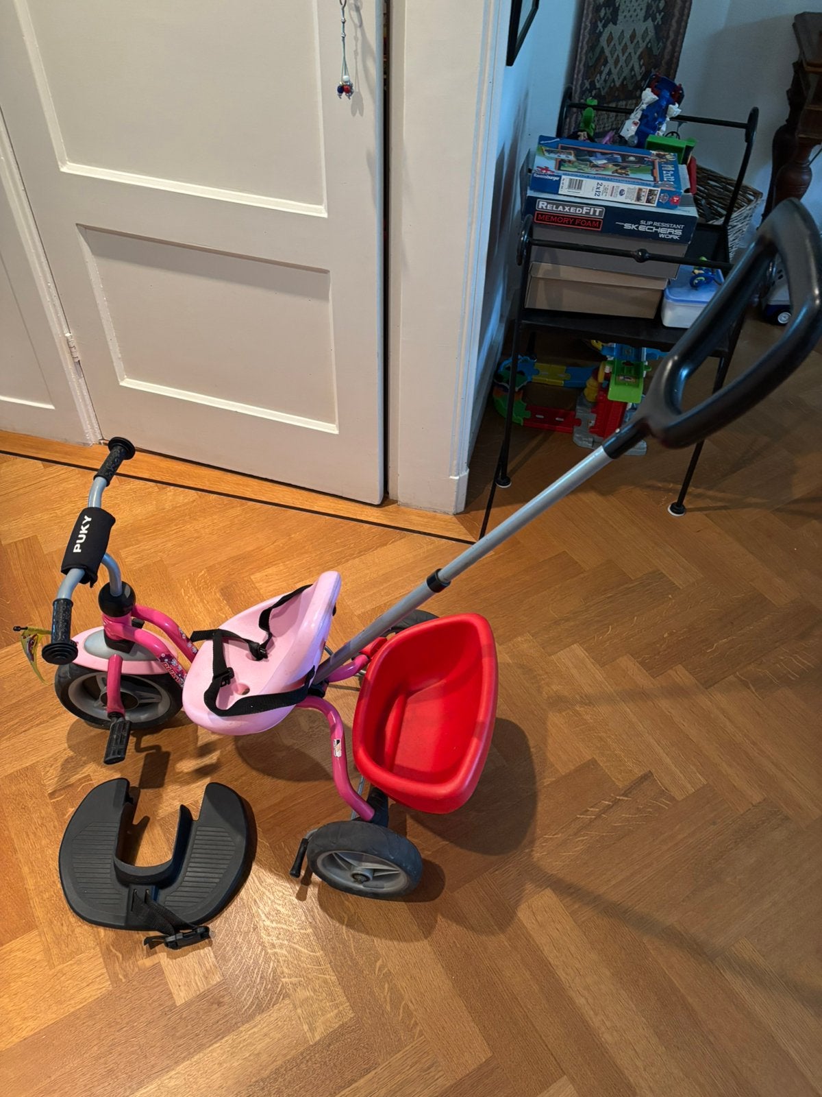 Superfijne roze Puky driewieler compleet, Ophalen, Gebruikt, Duwstang