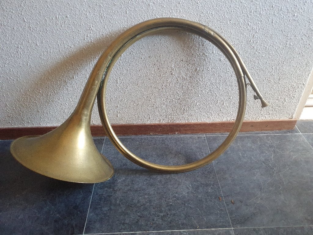 Grote vintage messing jachthoorn, Ophalen of Verzenden