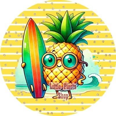L2135 ouwel ananas 20x4,7cm eetbare cupcake rondjes vers, Ophalen of Verzenden, Nieuw, Cupcakes, Versiering
