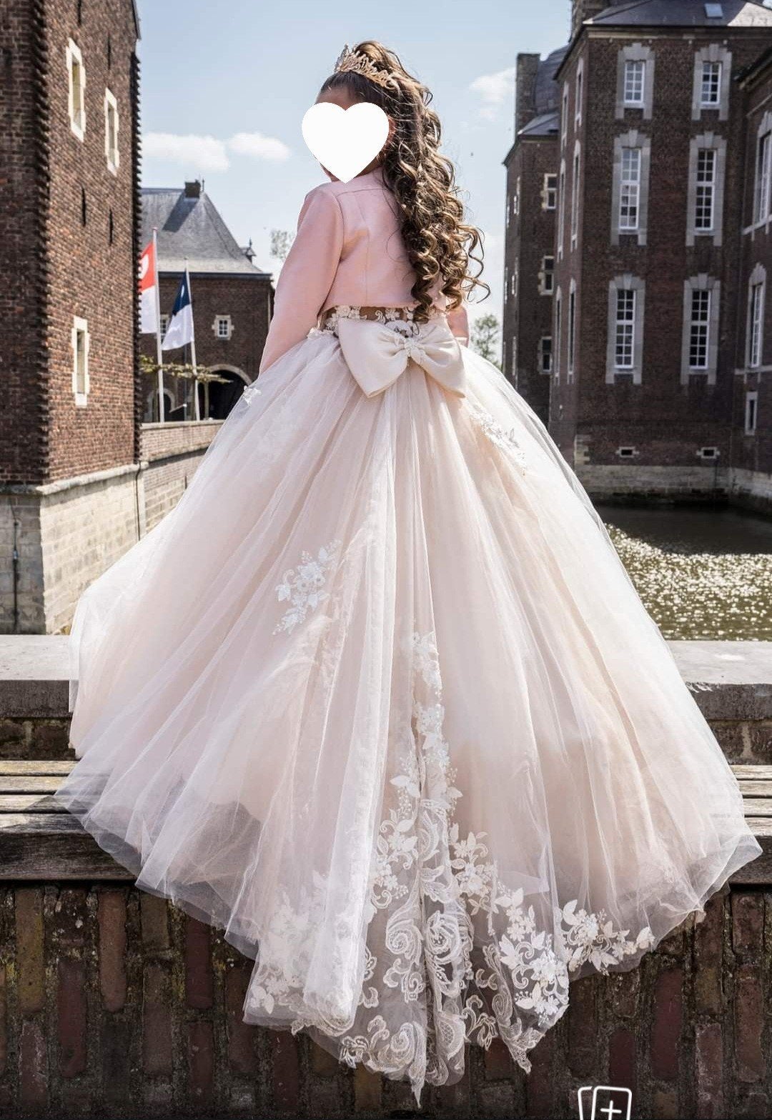 Prachtige communiejurk/feestjurk met bolero, Ophalen of Verzenden, Zo goed als nieuw, Onbekend, Meisje