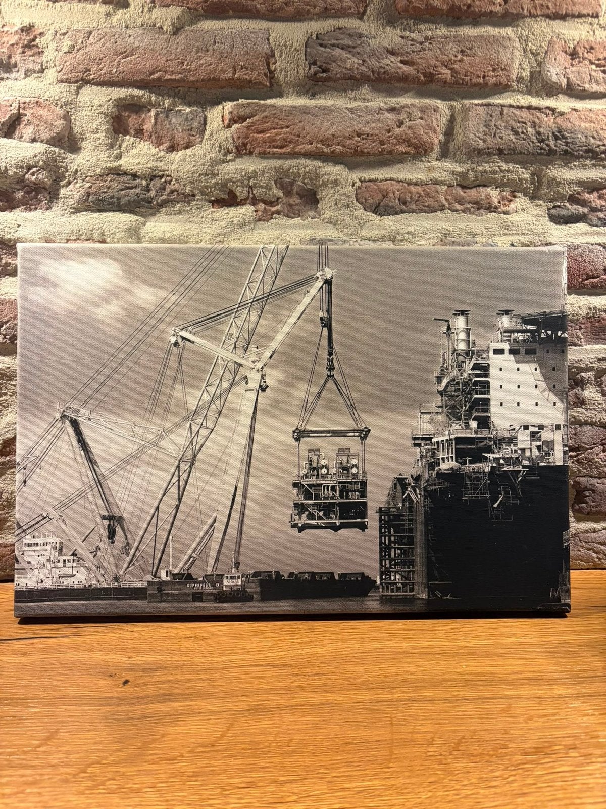 Smit Taklift hijst topside op FPSO in Brazilië, Antiek en Kunst, Maritiem / water, Doek, Realistisch, Ophalen of Verzenden