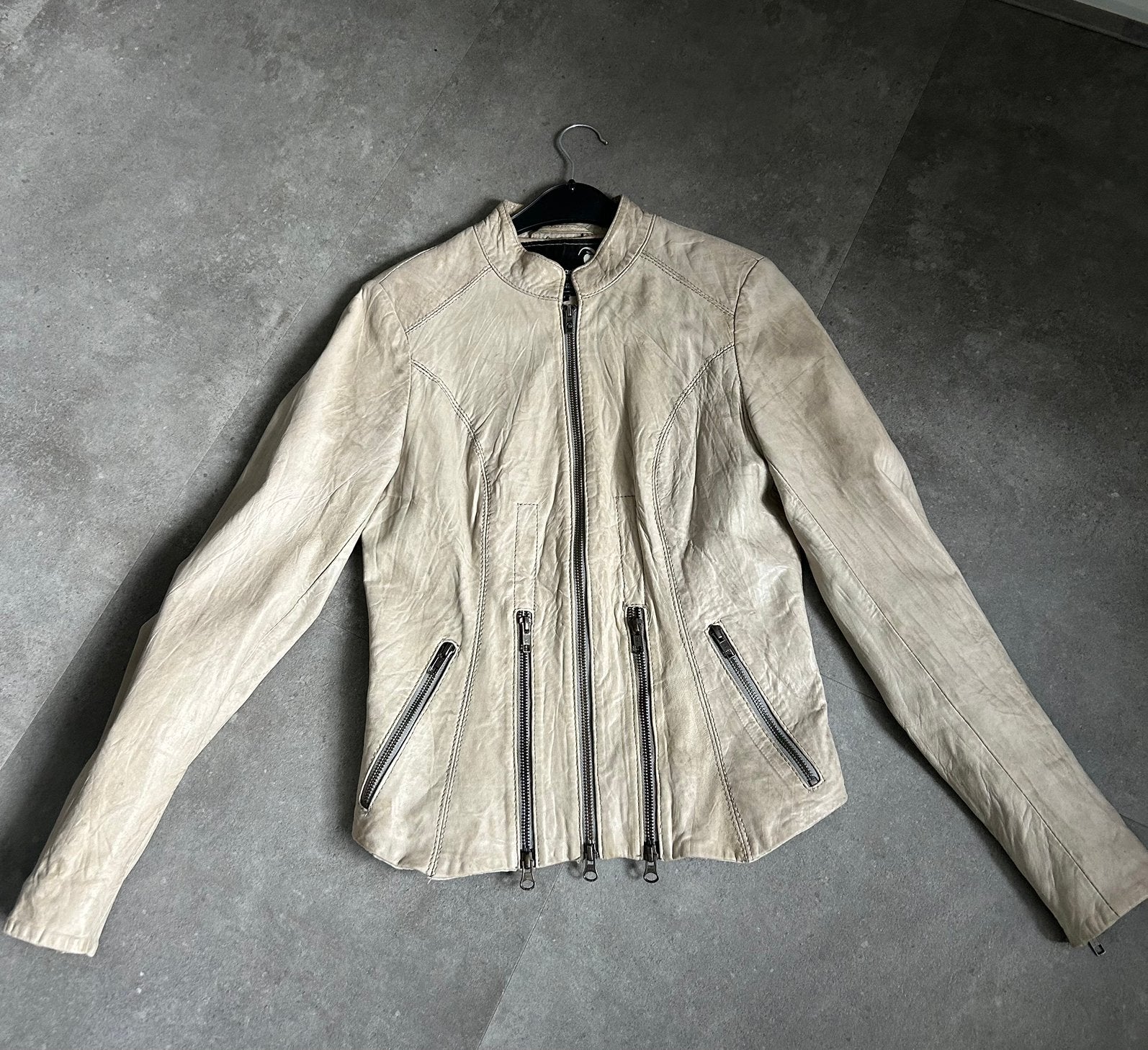 Leren jasje goosecraft maat M, Maat 38/40 (M), Beige, Ophalen of Verzenden, Zo goed als nieuw