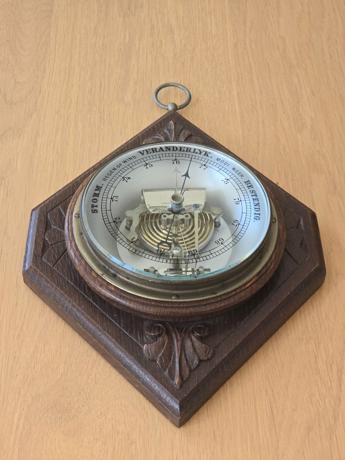 antieke grote barometer begin 1900S met open uurwerk €29 !!, Ophalen of Verzenden, Zo goed als nieuw, Barometer