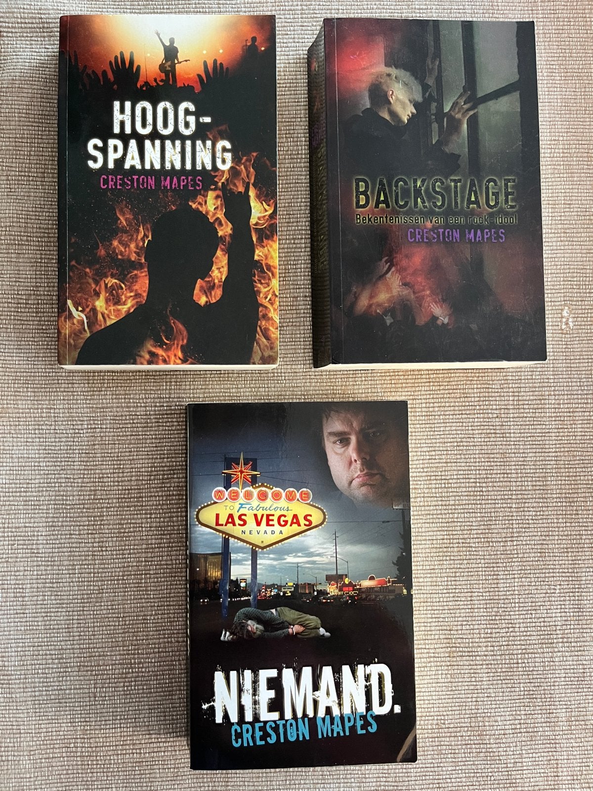 Boeken Charles Mapes: Hoogspanning, Backstage, Niemand, Ophalen of Verzenden, Gelezen, Nederland