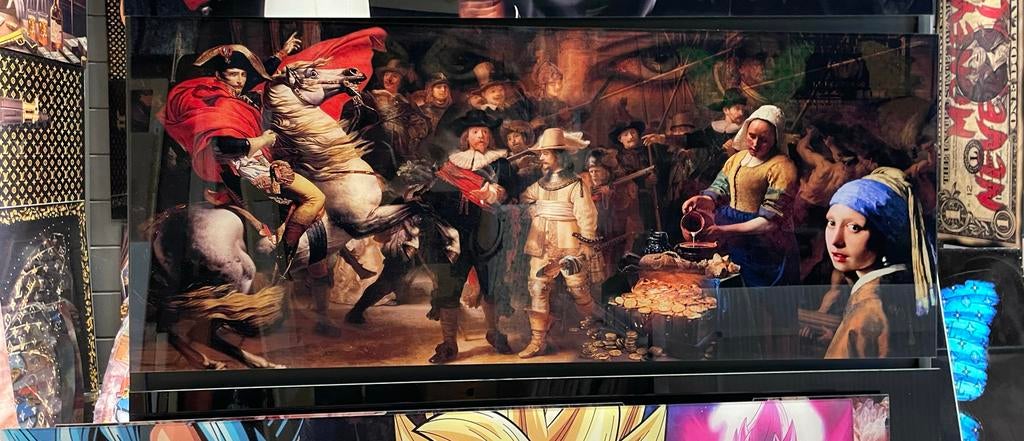 Moderne Kunstprint: Nachtwacht & Meisje met de Parel, Antiek en Kunst, Ophalen of Verzenden