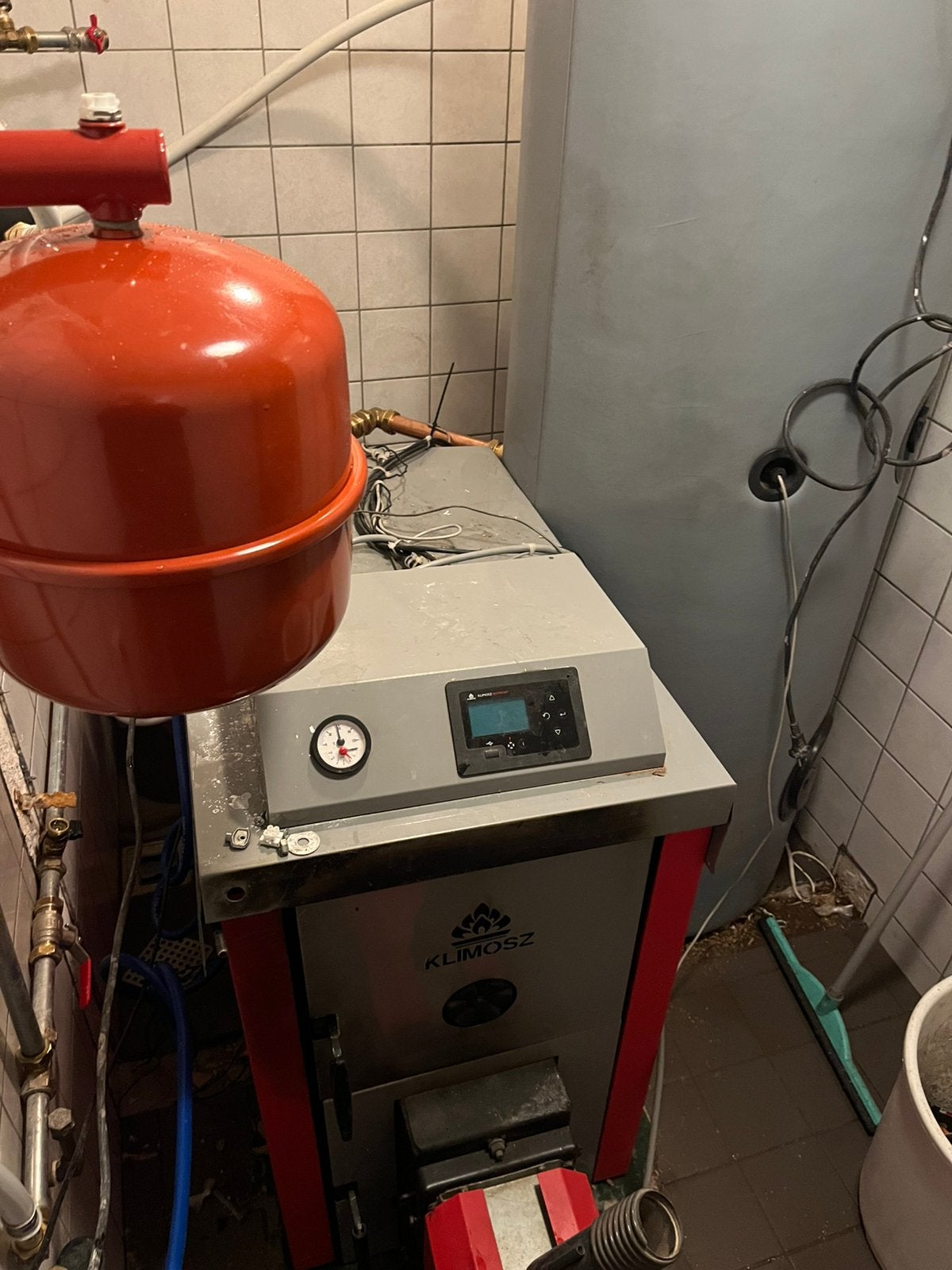 Klimoz pelletketel 25 kW met 300L buffervat en schoorsteenpi, Gebruikt, Cv-ketel of Combi-ketel, Minder dan 60 cm, Ophalen of Verzenden