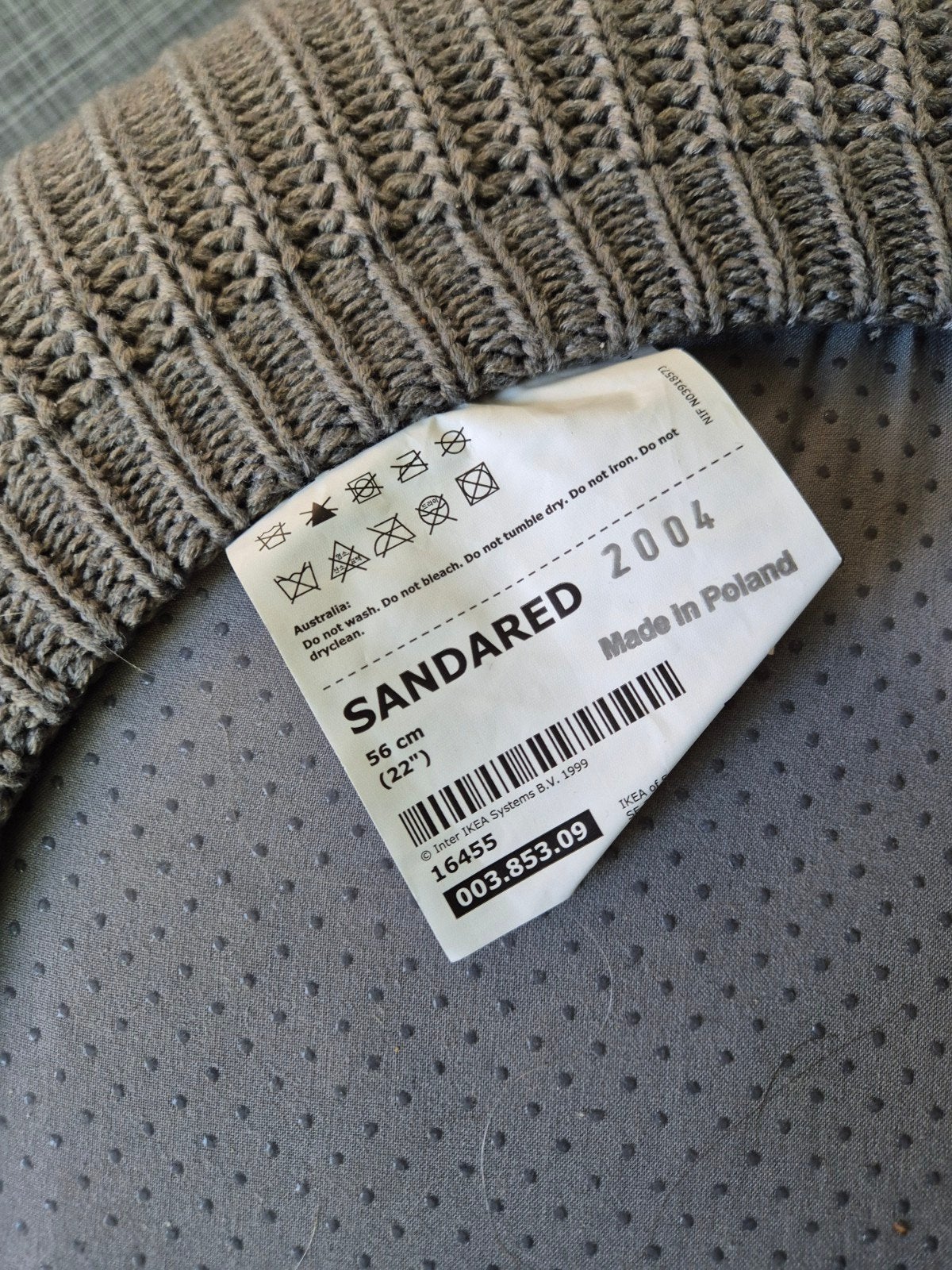 IKEA SANDERED poef -  grijs - - Zo goed als nieuw, Ophalen, Modern, Scandinavisch, Zo goed als nieuw, Stof