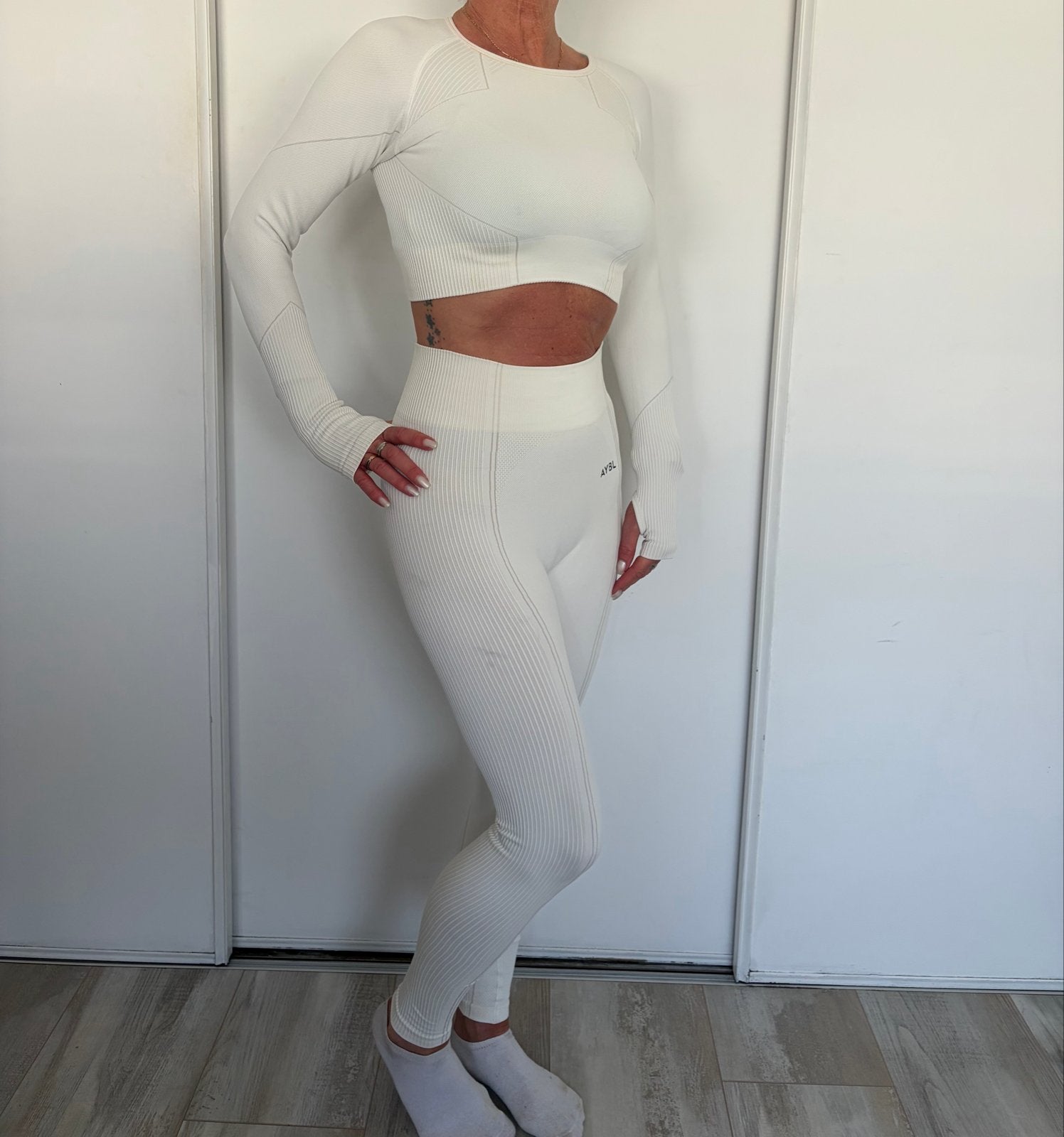 AYBL Sportset, Kleding | Dames, Sportkleding, Wit, Ophalen of Verzenden, Maat 36 (S), Fitness of Aerobics