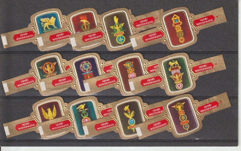 reeks    327  vadels  1-12  sigarenbanden, Ophalen of Verzenden, Zo goed als nieuw, Sigarenbandjes