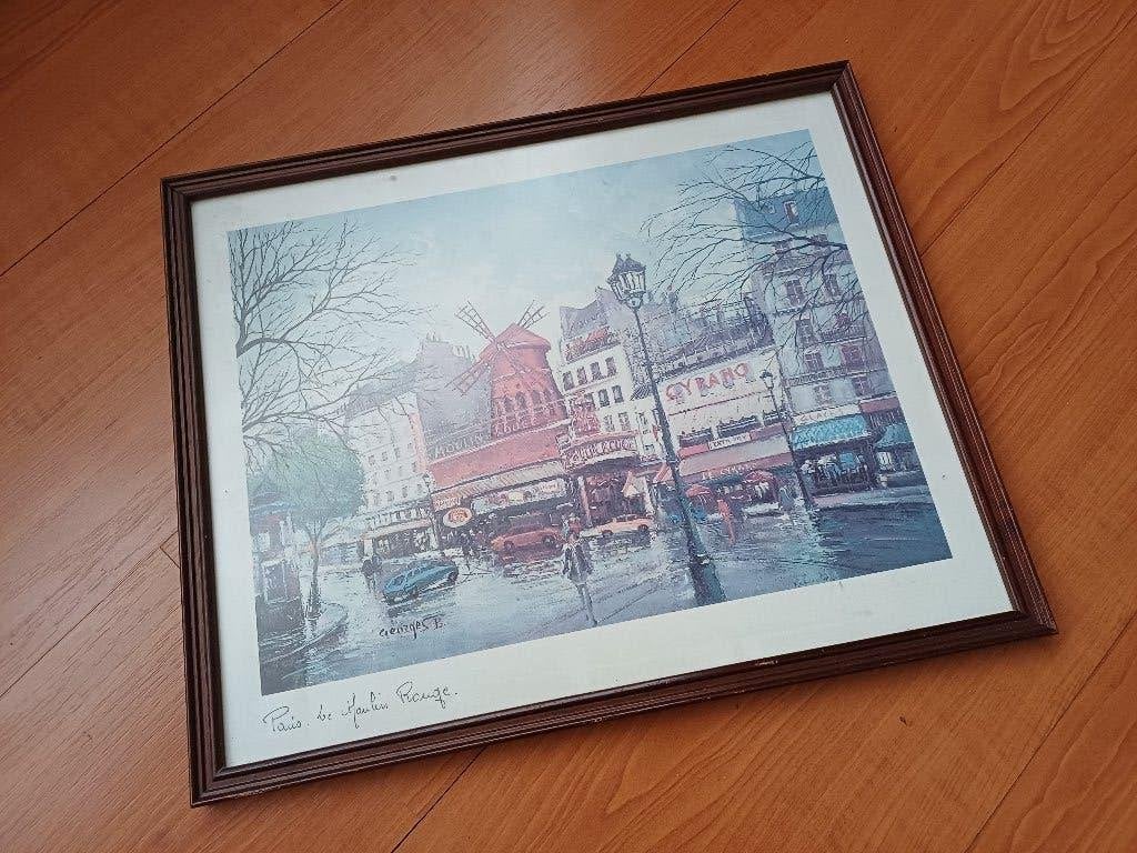 Georges B. Moulin Rouge Paris print met lijst, Ophalen of Verzenden