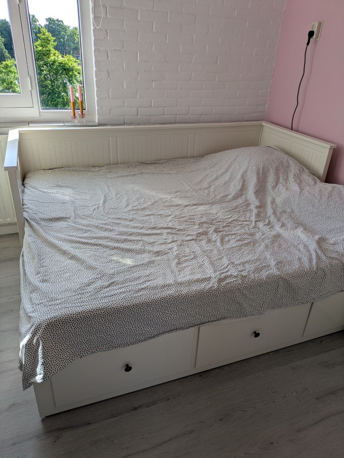Ikea hemnes bed, Ophalen, Gebruikt, Eenpersoons, Wit