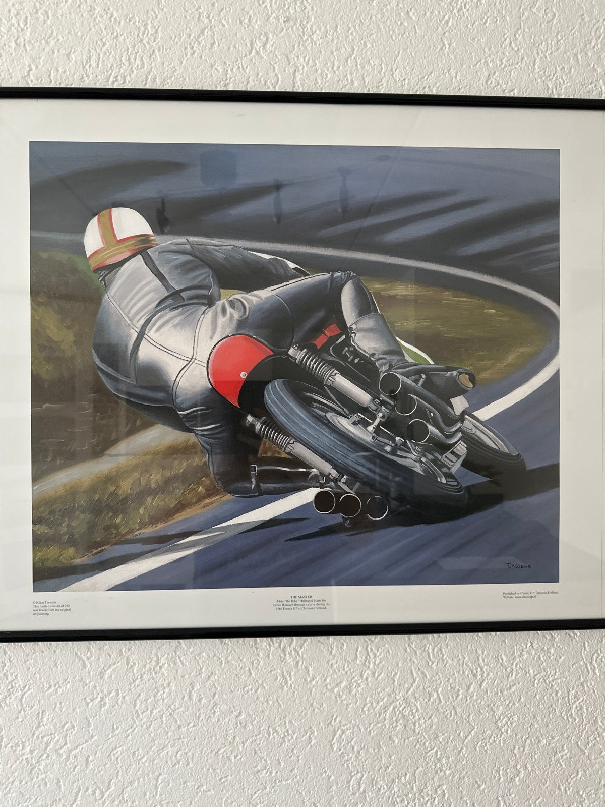 Limited Edition Print: Mike Hailwood op Honda/6, Antiek en Kunst, Kunst | Schilderijen | Klassiek, Ophalen, Realistisch, Gesigneerd