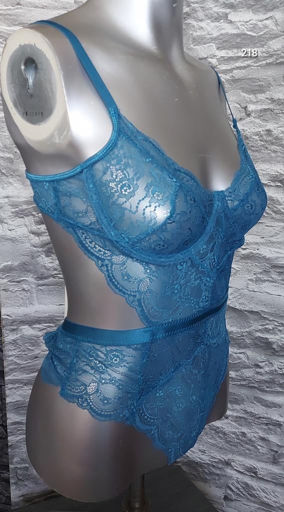 Sexy turquoise stringbody L, Ophalen of Verzenden, Blauw, Body of Korset