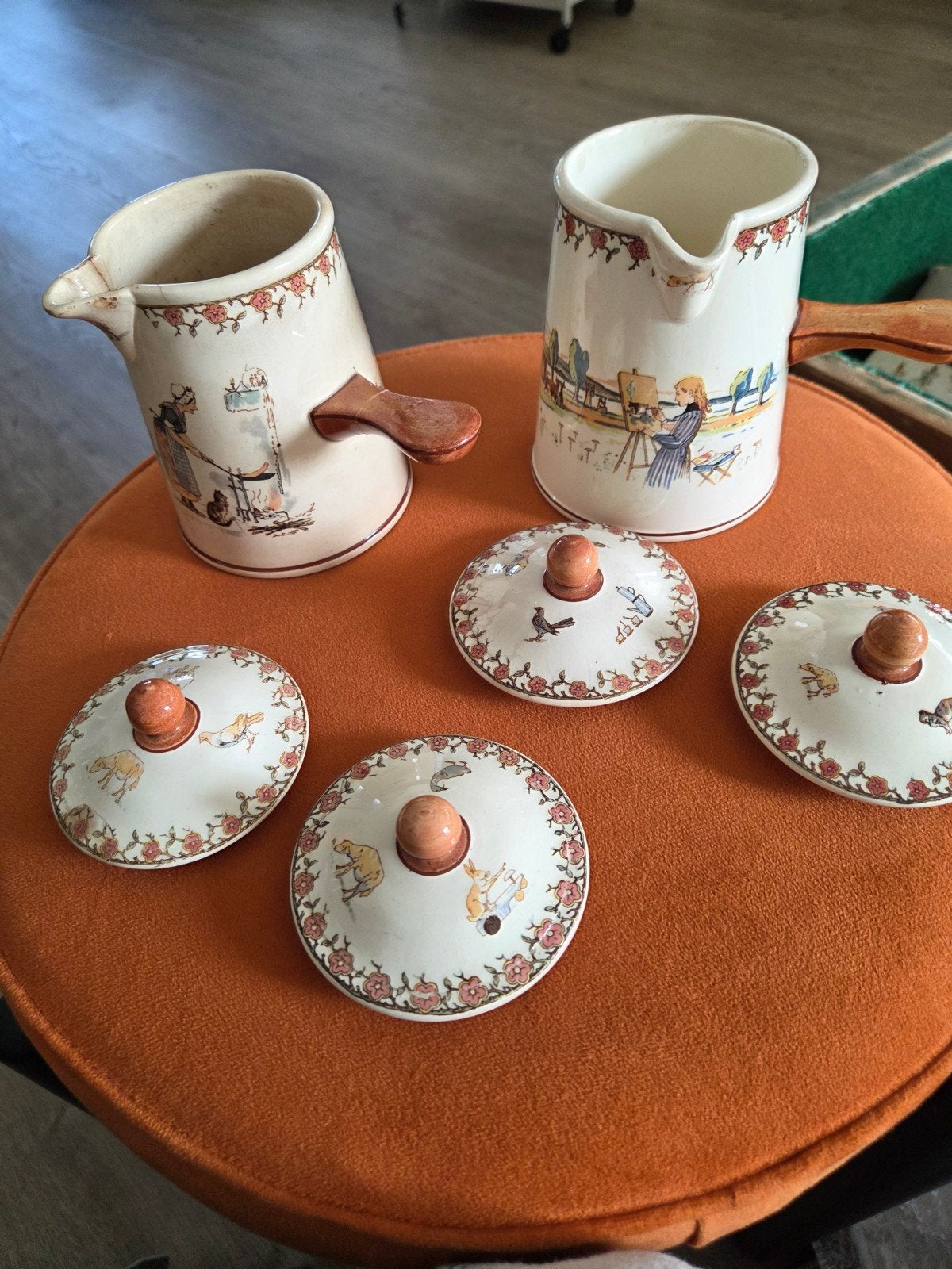2 stroopkannetjes sarreguemines enfants, Ophalen