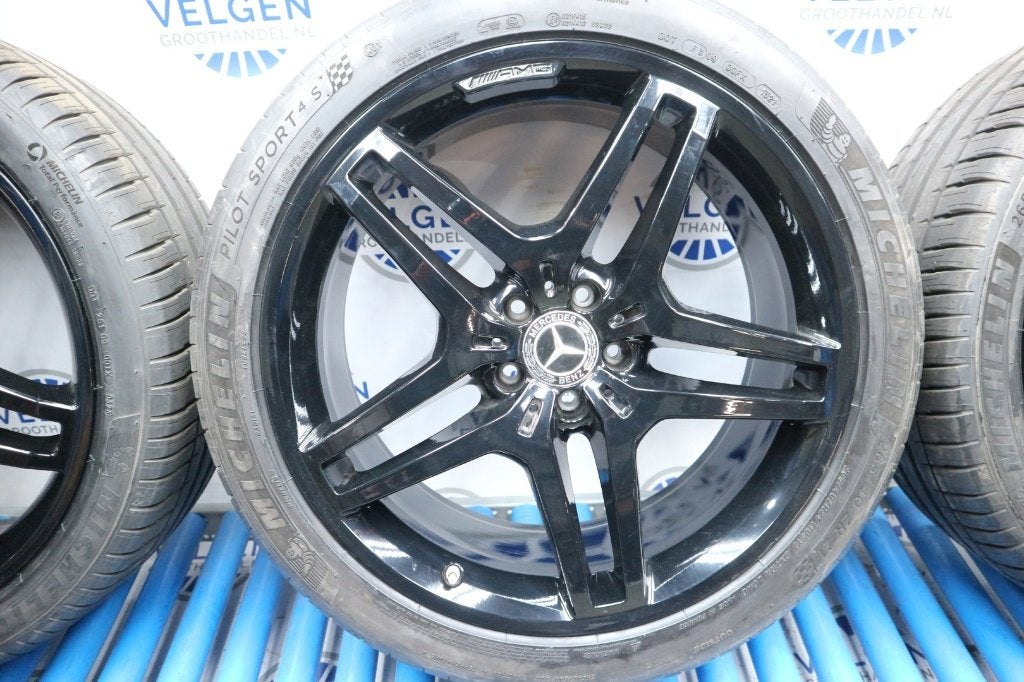 21 inch Mercedes GLE ML velgen AMG + zomerbanden origineel, Gebruikt, 265 mm, Banden en Velgen, Nvt