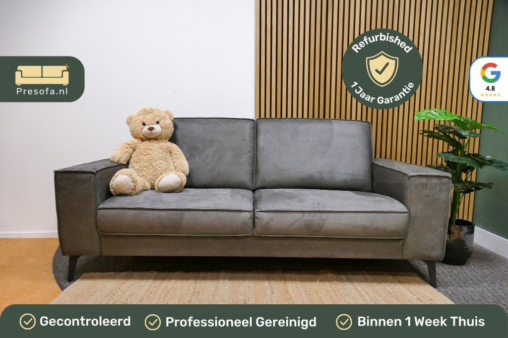2,5 Zits Pronto Microvezel Antraciet [Refurbished], Huis en Inrichting, Banken | Bankstellen, Pronto, -, -, Tweepersoons