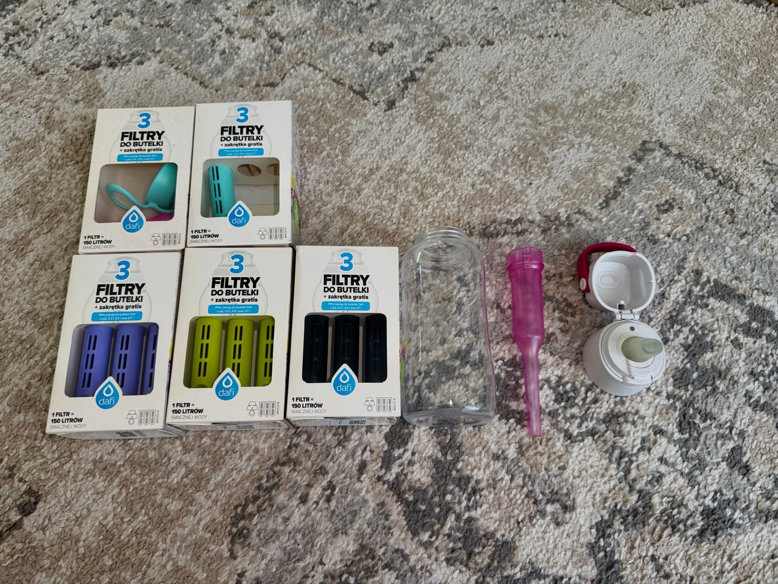 Dafi waterfles met filters / Butelka Dafi z filtrami, Ophalen of Verzenden, Zo goed als nieuw