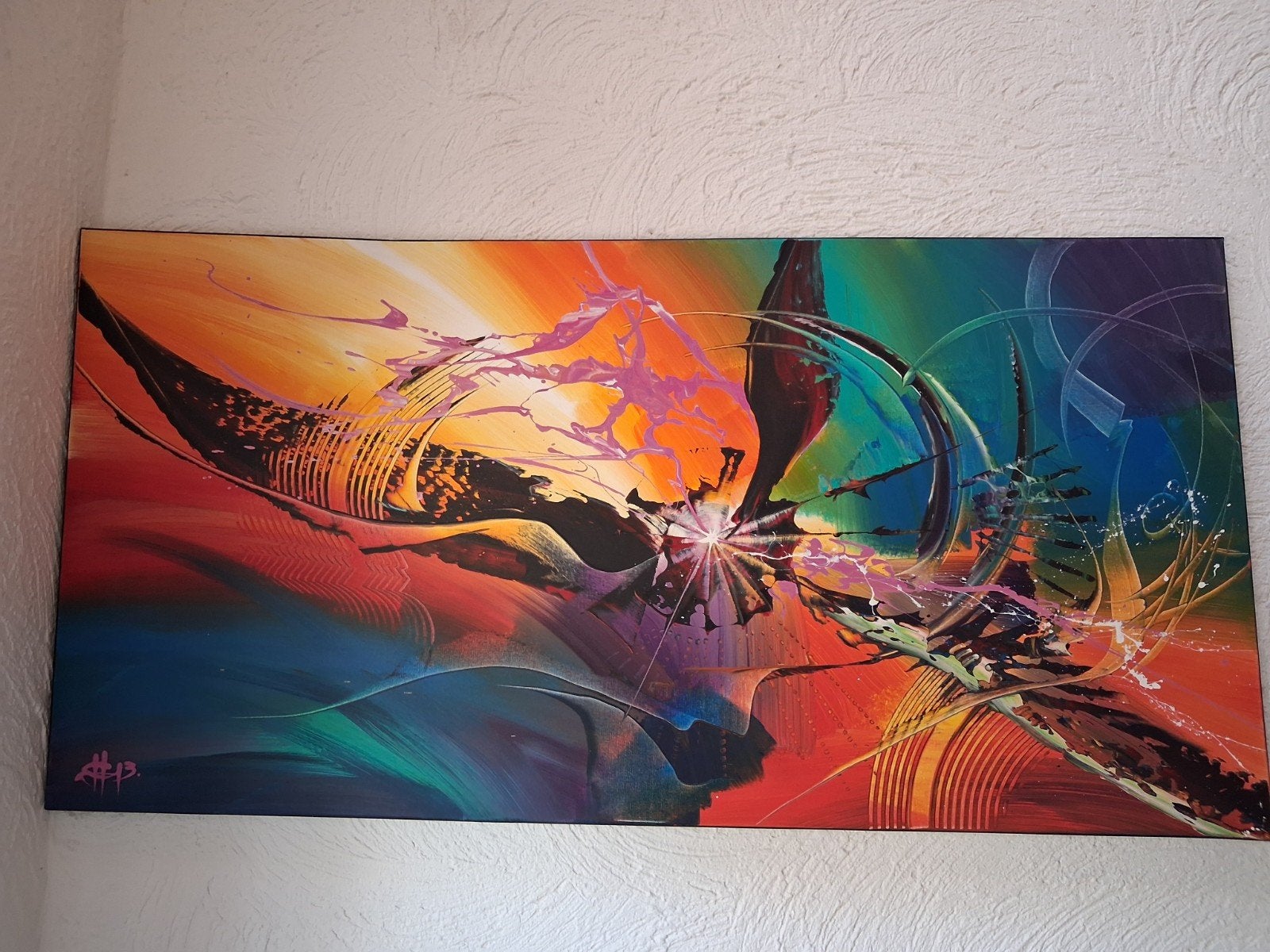 Abstract Schilderij G. Hung 2013 - Acryl op Doek 120x60cm, Antiek en Kunst, Kunst | Schilderijen | Abstract, Ophalen