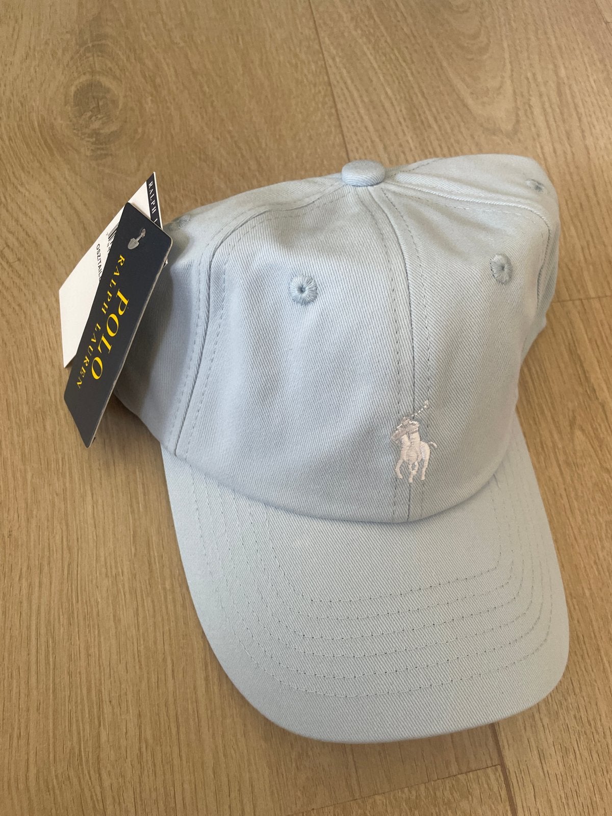 Nieuwe Ralph Lauren Polo pet - Lichtblauw met roze logo, Verzenden, Nieuw, One size fits all, Pet