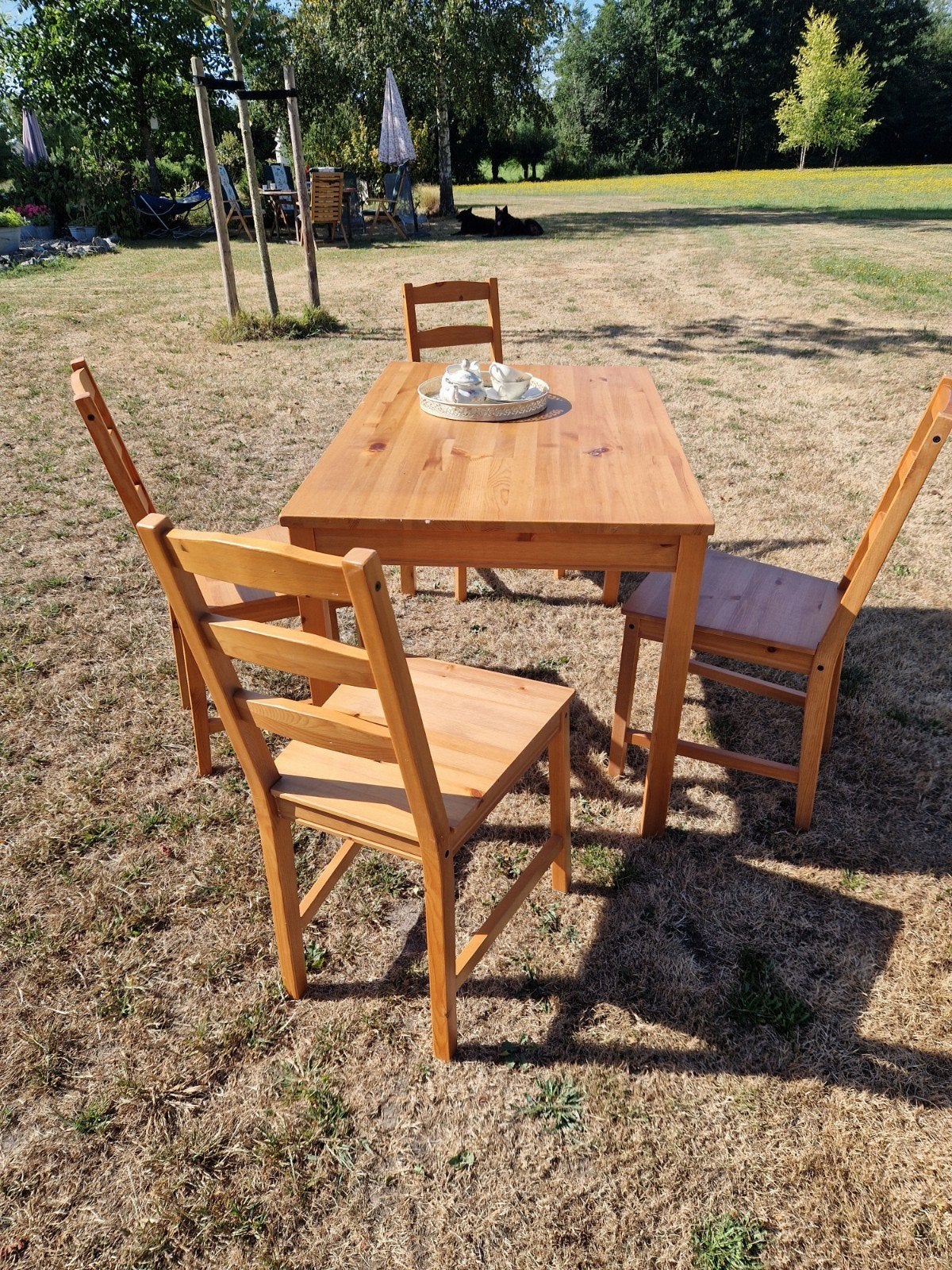 Ikea JOKKMOKK eethoek met 4 stoelen - Nieuwstaat, 100 tot 150 cm, Nieuw, Vier personen, Grenenhout