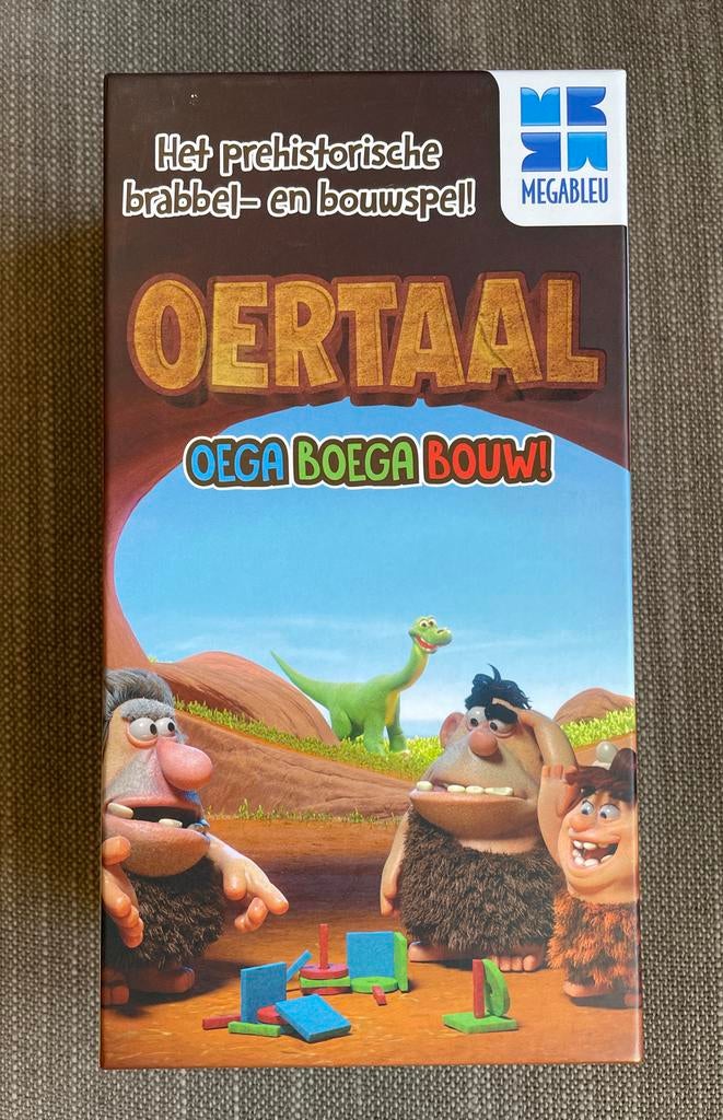 Oertaal: Oega Boega Bouw! - Prehistorisch bouwspel, Drie of vier spelers, Ophalen of Verzenden, Zo goed als nieuw