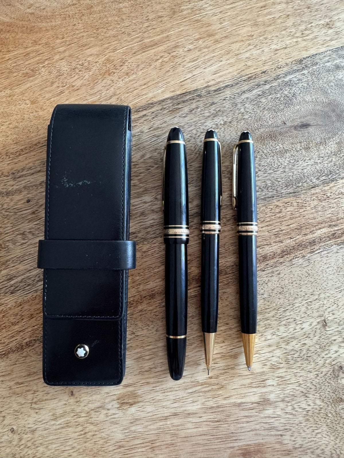 Mont Blanc Pennenset: Vulpen, Balpen, Vulpotlood met etui, Ophalen, Pennenset, Gebruikt, Met doosje