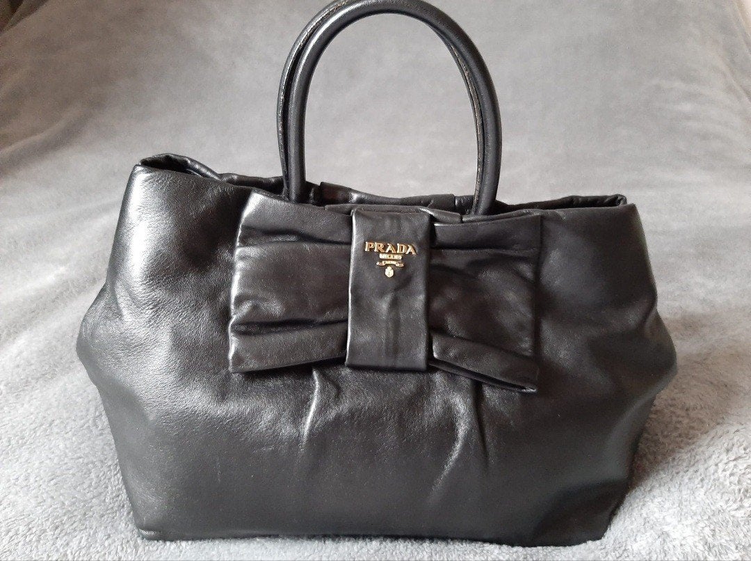 Prada handtas zwart leer, Ophalen, Zo goed als nieuw, Zwart, Handtas