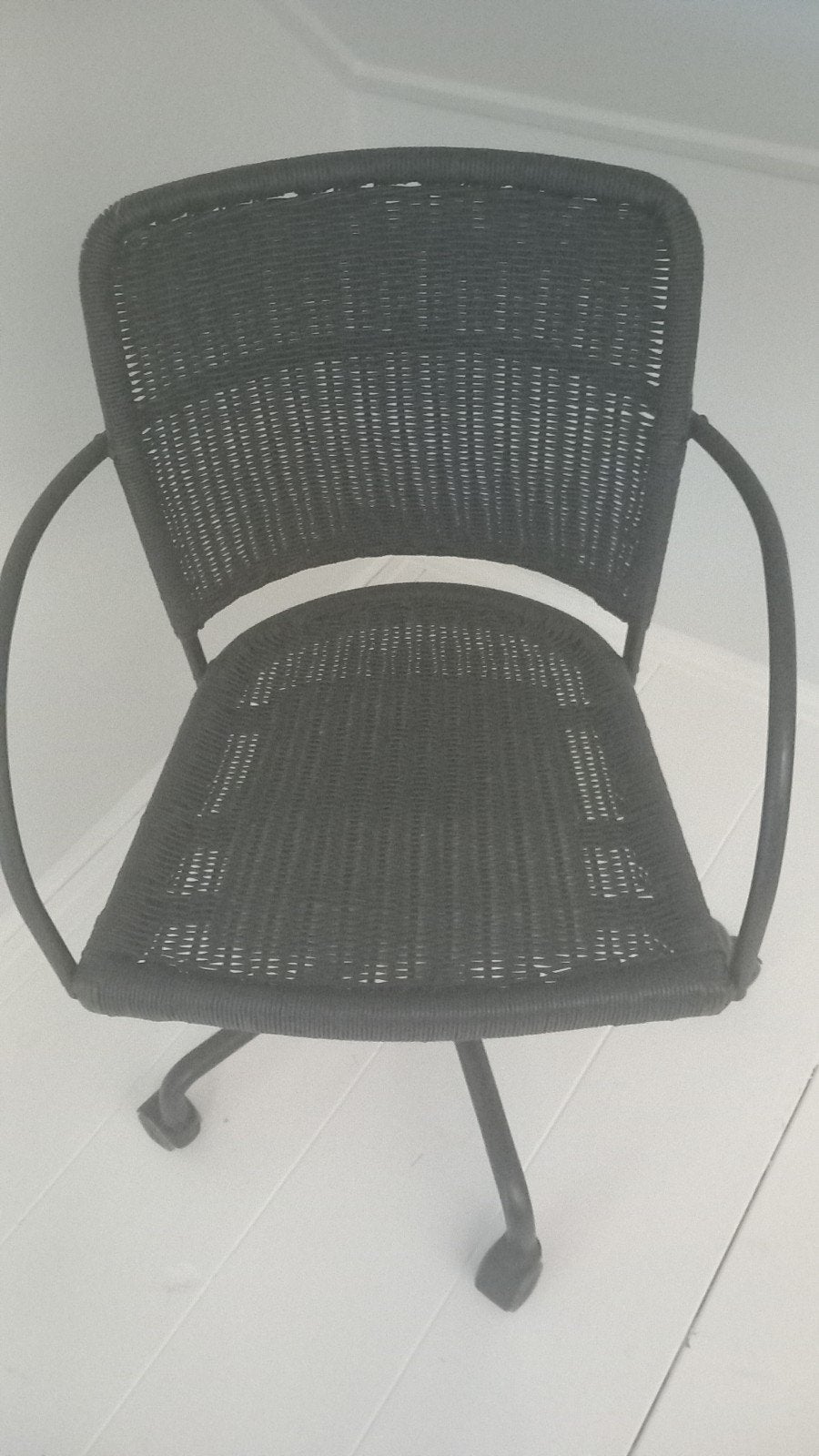 Rotan bureaustoel zwart, Ophalen, Zo goed als nieuw, Zwart
