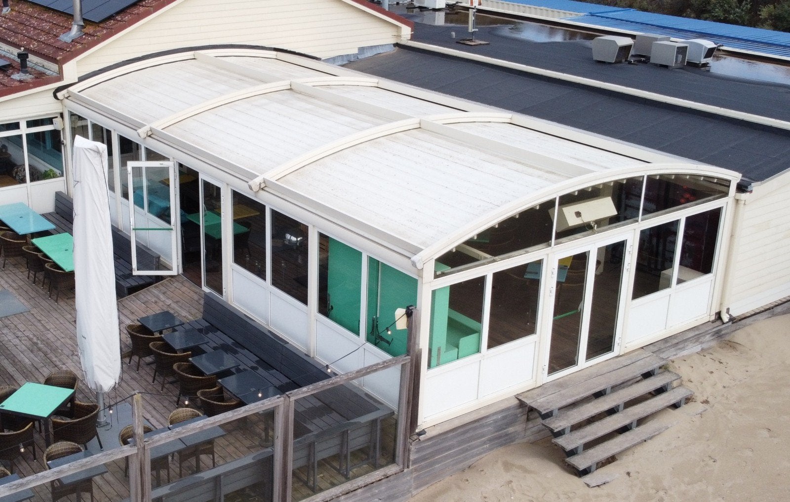 terrasoverkapping Horeca/huis enz 12.30 X 7 meter zie foto, Ophalen, Zo goed als nieuw