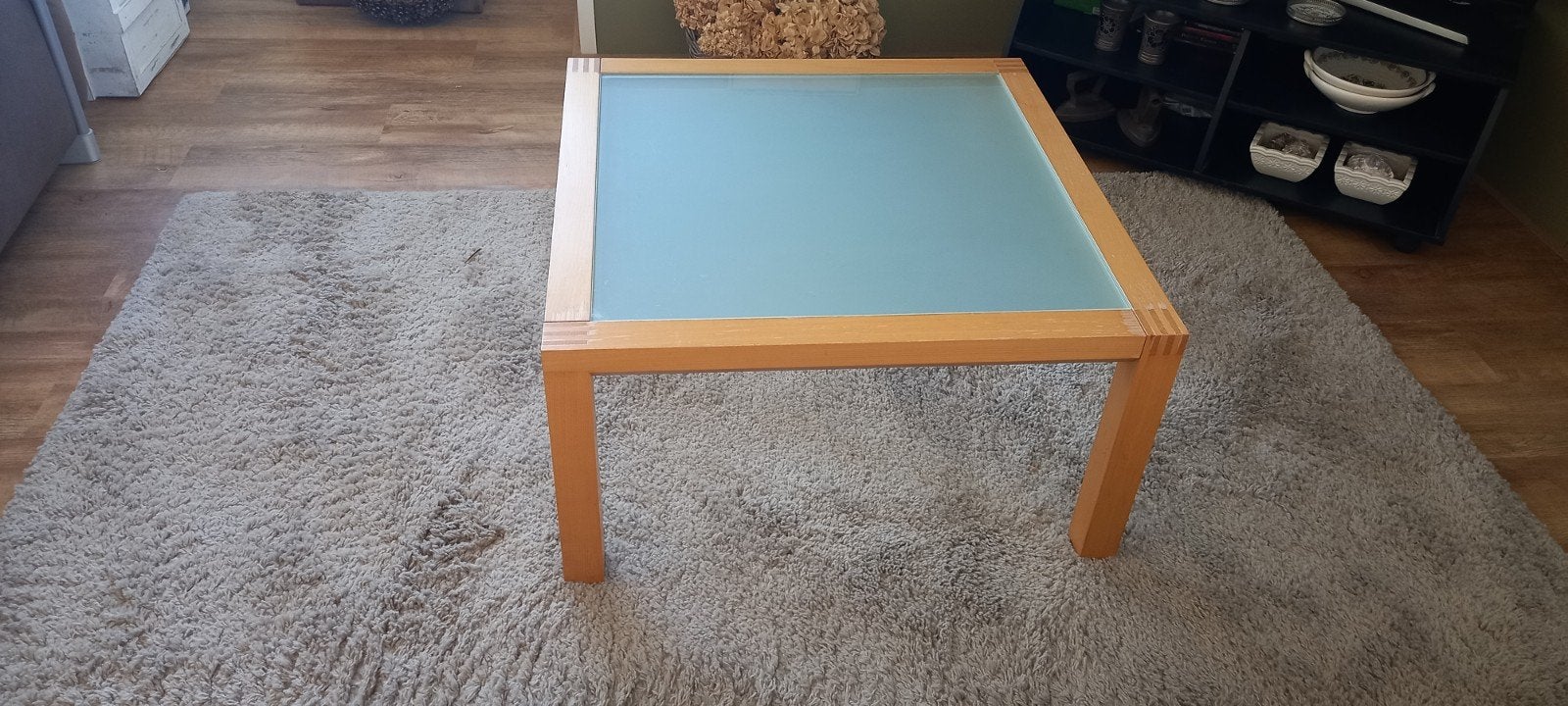 Salontafel beuken glas, Ophalen, Rechthoekig, 50 tot 100 cm, Minder dan 50 cm
