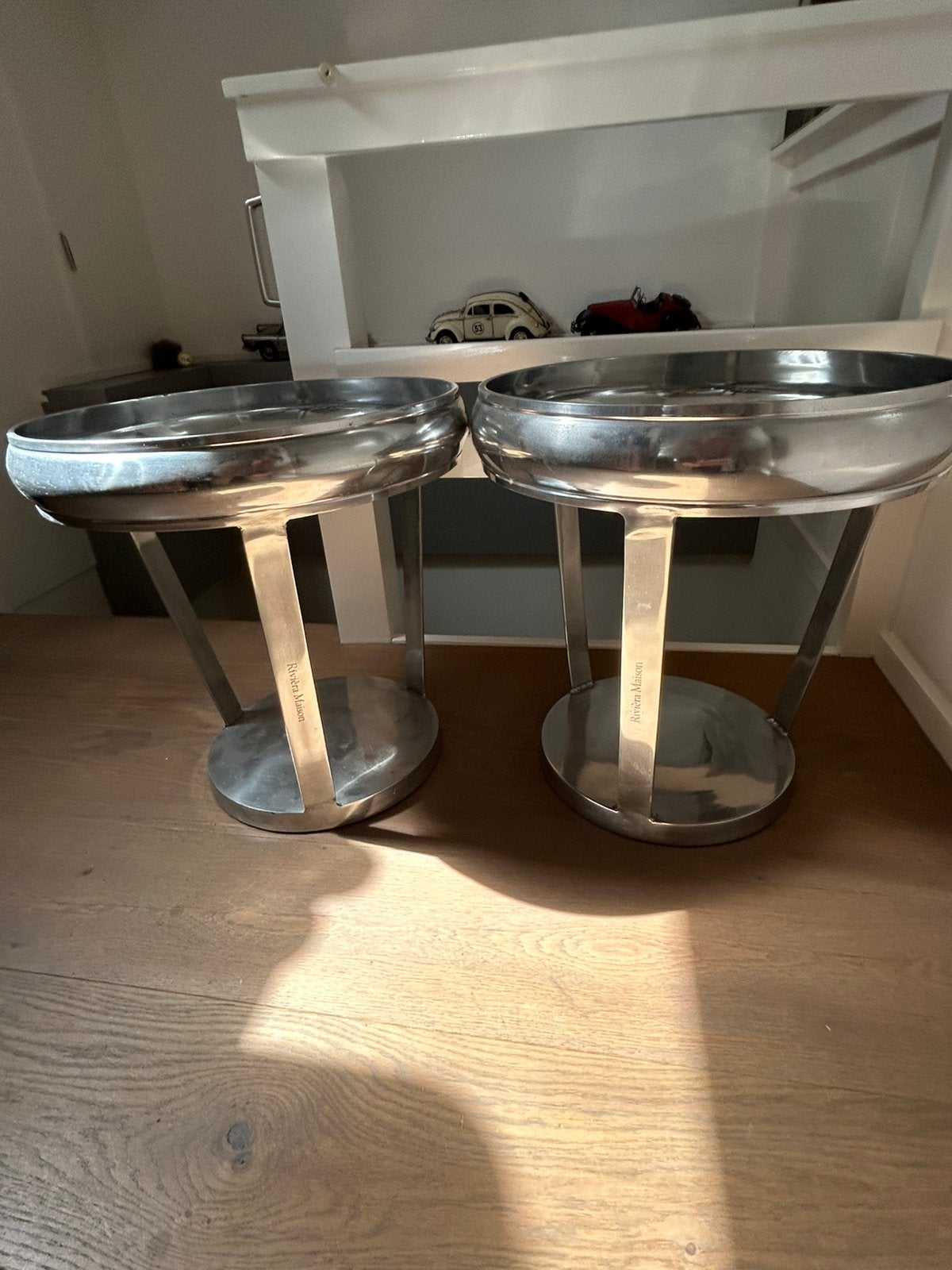 Riviera Maison bijzettafeltjes, Ophalen, Zo goed als nieuw, Rond, Minder dan 55 cm
