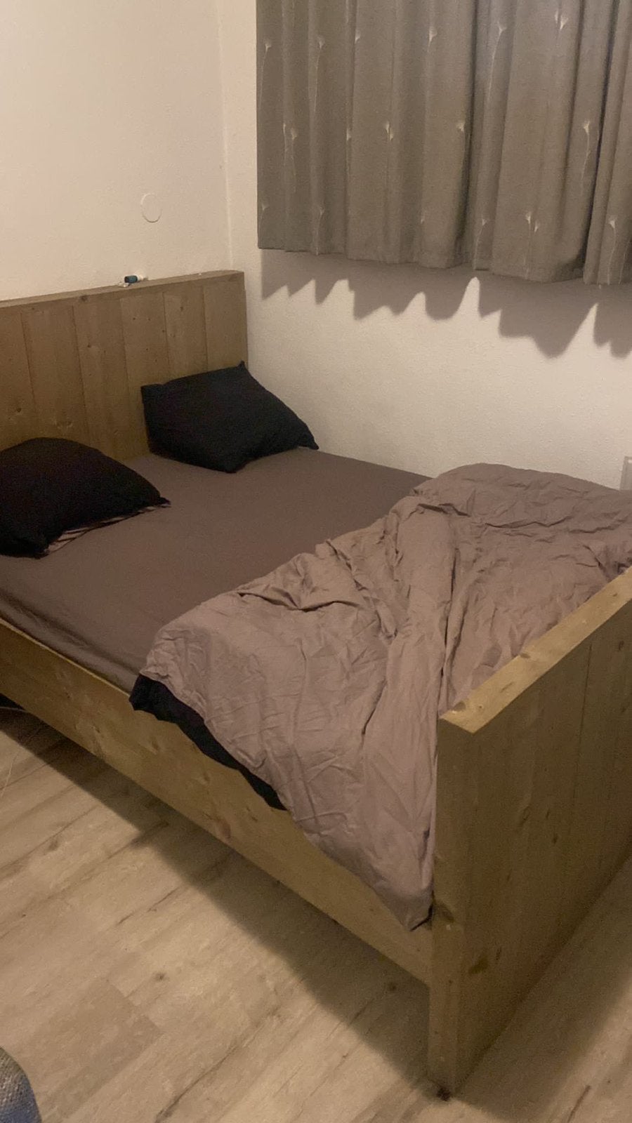 Bed steigerhout, Steigerhout, Tweepersoons, Ophalen of Verzenden, Zo goed als nieuw
