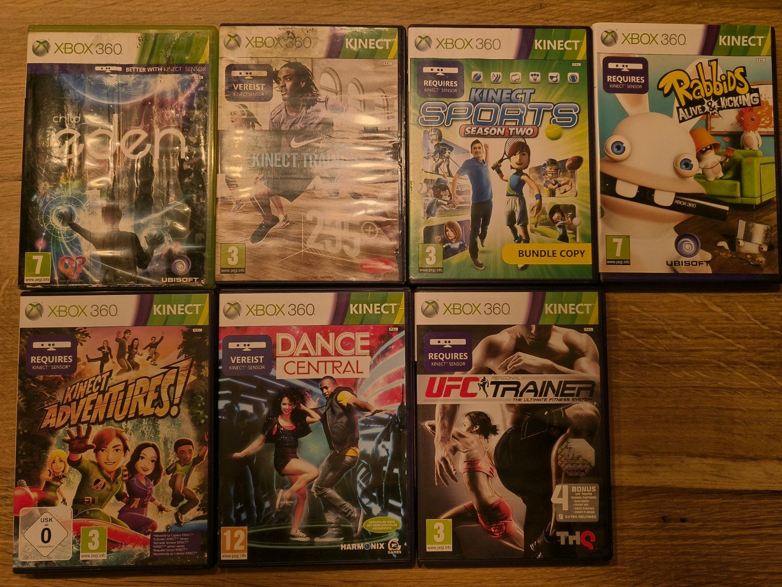 Xbox 360 Kinect + Games, Gebruikt, Eén computer, Ophalen of Verzenden, Sport