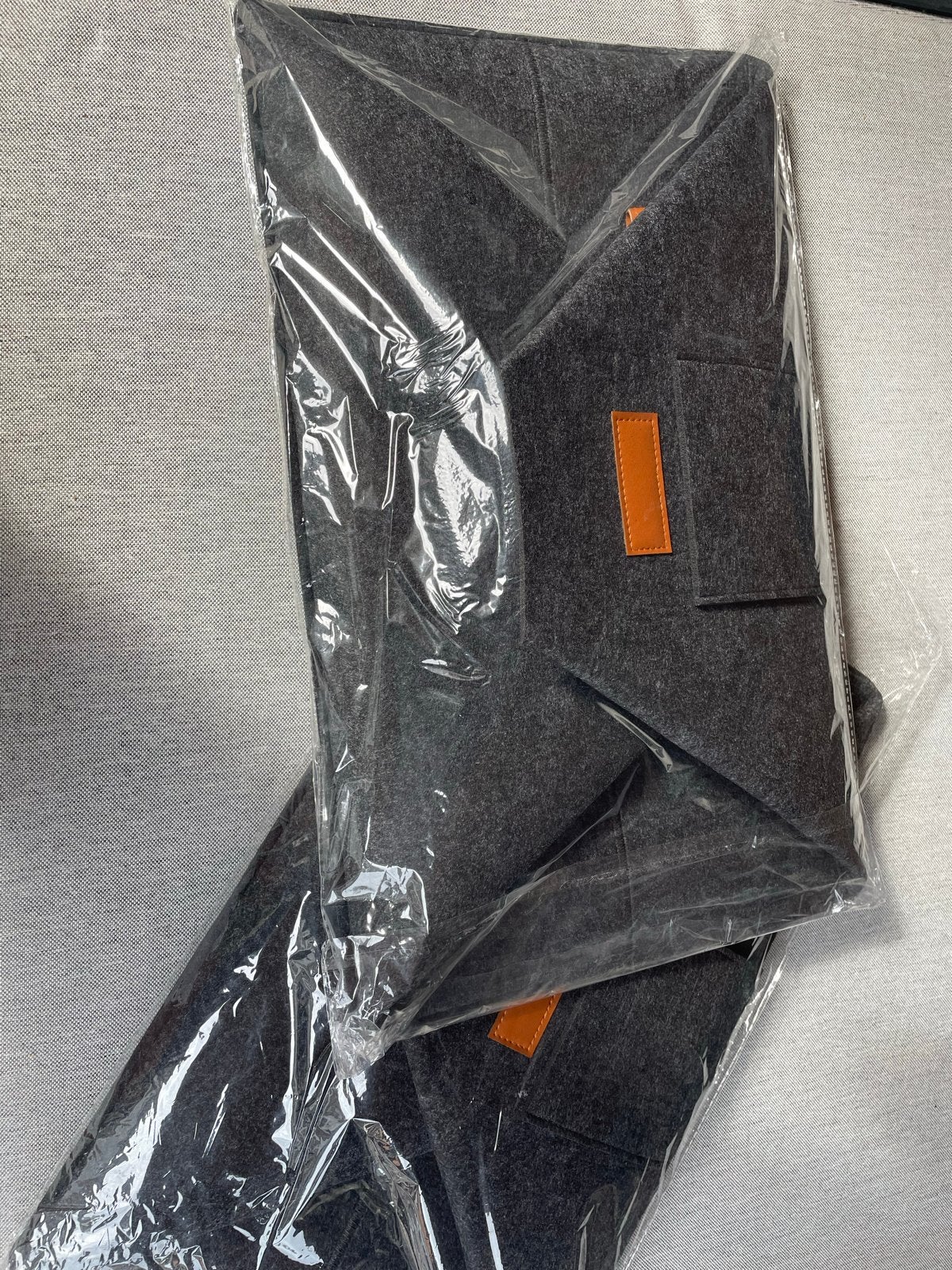 2x Rechthoekige Vilt Manden - Antracietgrijs - Nieuw, Mand, Textiel, Nieuw, Rechthoekig