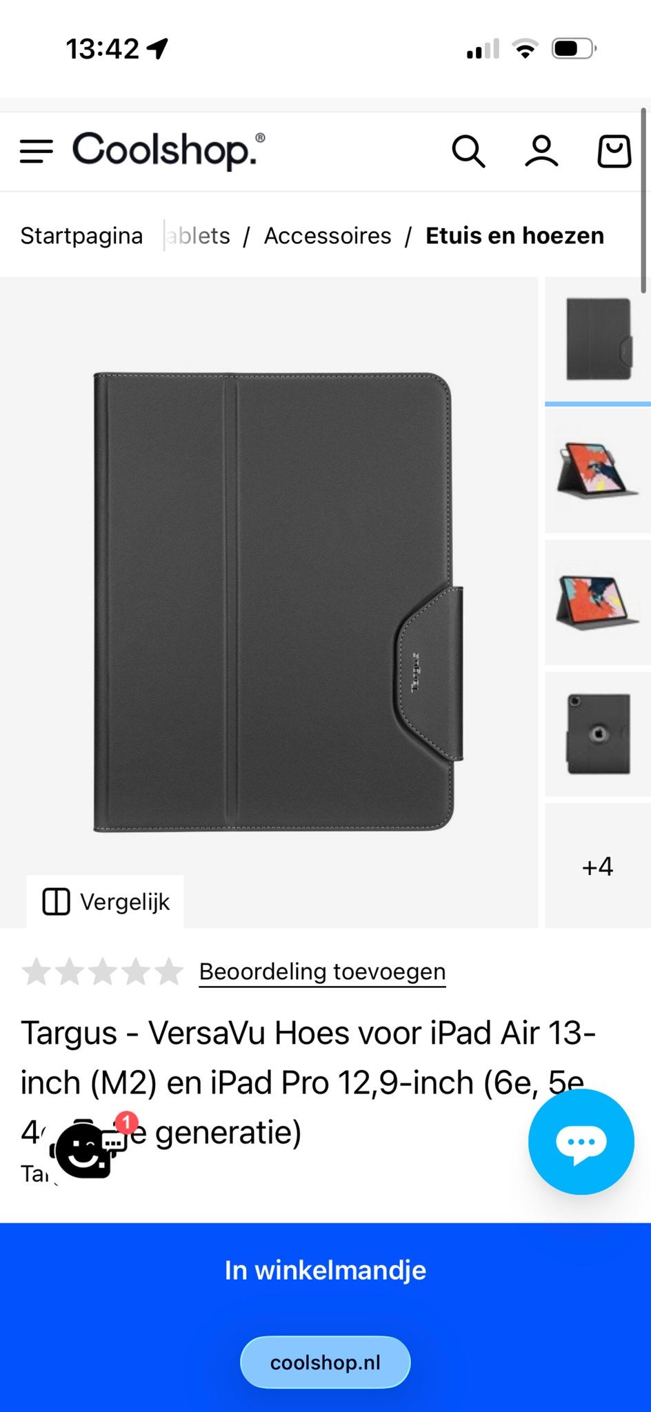 Targus VersaVu Hoes iPad Air 13-inch en iPad Pro 12,9-i, Ophalen of Verzenden, Nieuw, 13 inch of meer, Bescherming voor- en achterkant