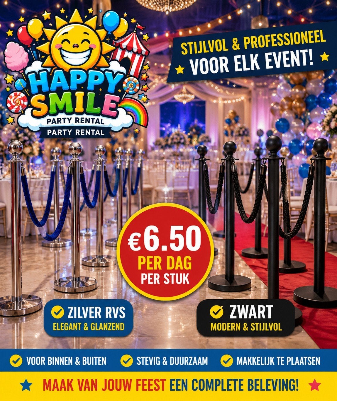 luxe afzetpalen te huur, Ophalen of Verzenden, Overige