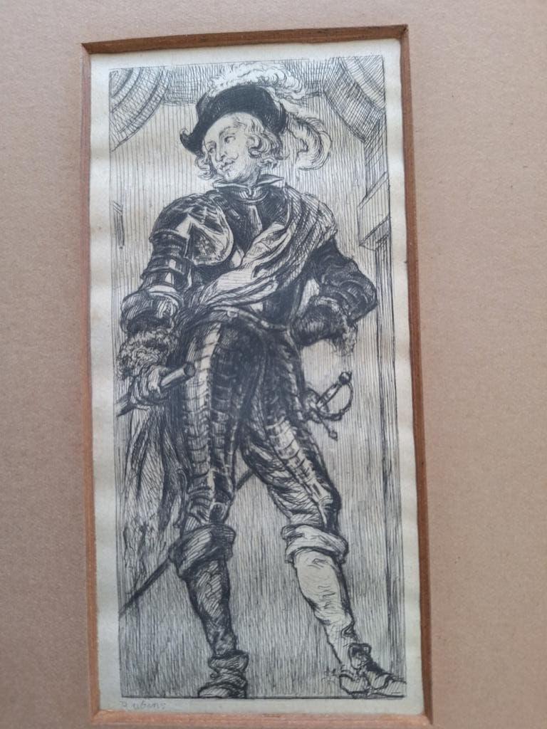 Rubens, Militair, Ophalen of Verzenden, Gravure, 9 cm