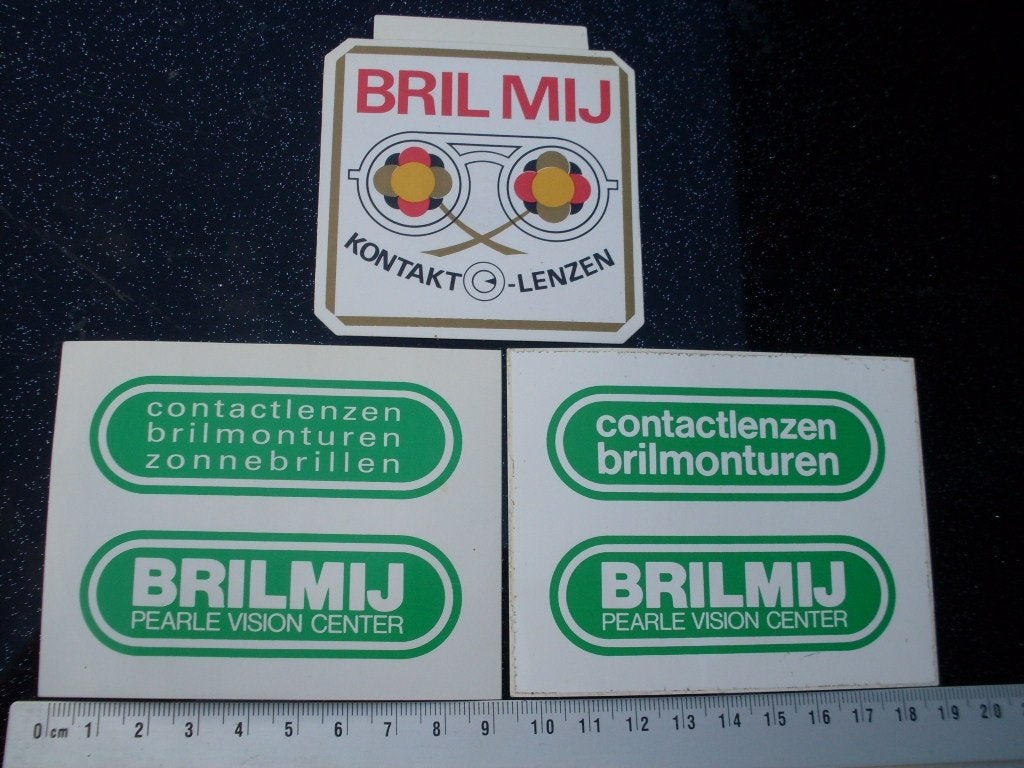 3x sticker bril mij brilmij contactlenzen brilmonturen logo, Verzenden, Zo goed als nieuw, Winkel of Supermarkt