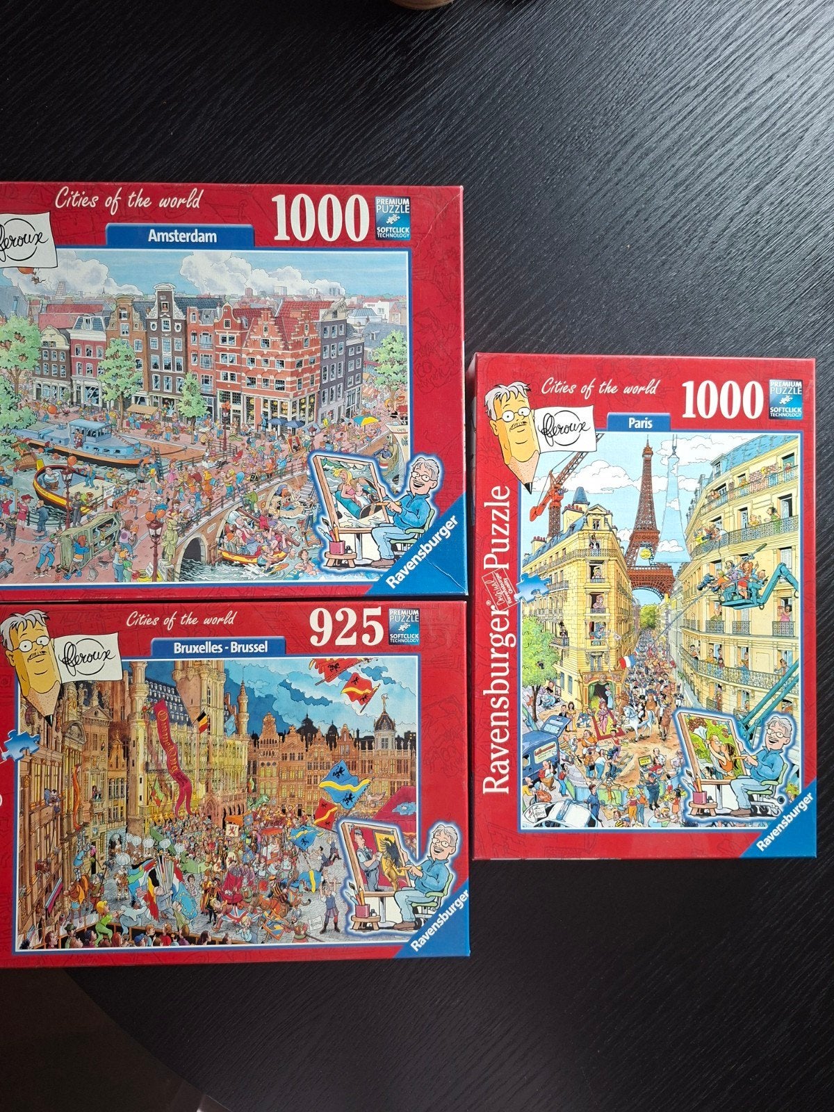 Ravensburger Cities of the World Puzzels (3 stuks), Ophalen of Verzenden, 500 t/m 1500 stukjes, Gebruikt, Legpuzzel