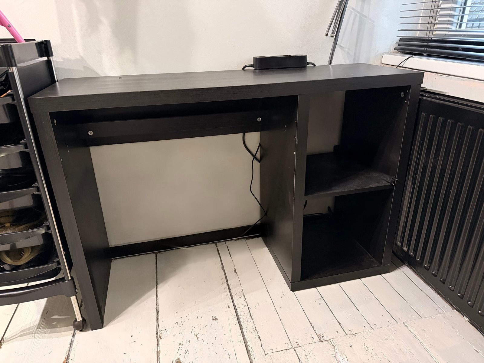 IKEA KALLAX Bureau Zwartbruin met Opbergruimte, Gebruikt, Spaanplaat of MDF, Ophalen of Verzenden, IKEA