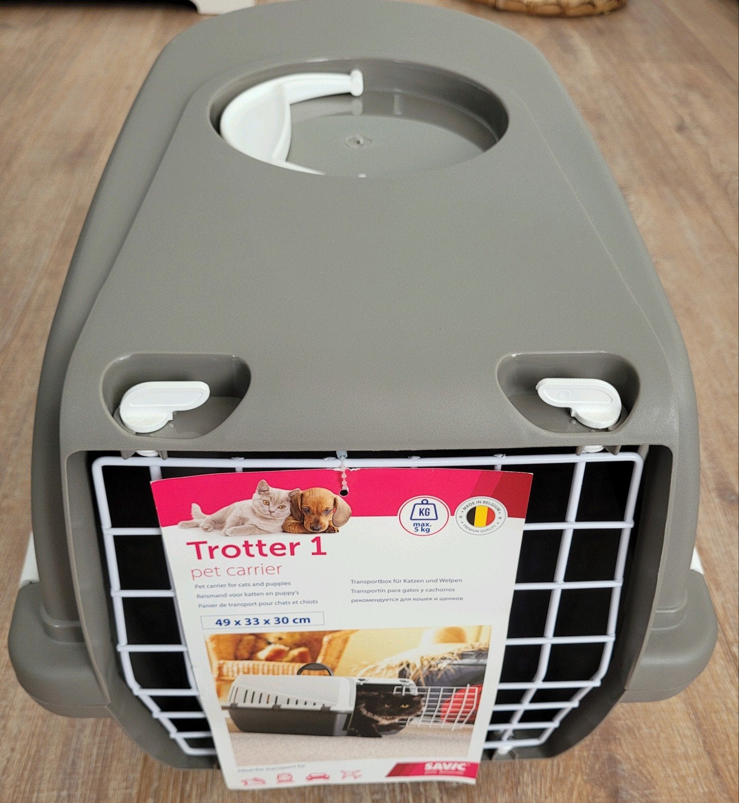 Nieuw! Reismand/transportbox grijs, wit vwb katten & puppy's, Dieren en Toebehoren, Ophalen, Nieuw