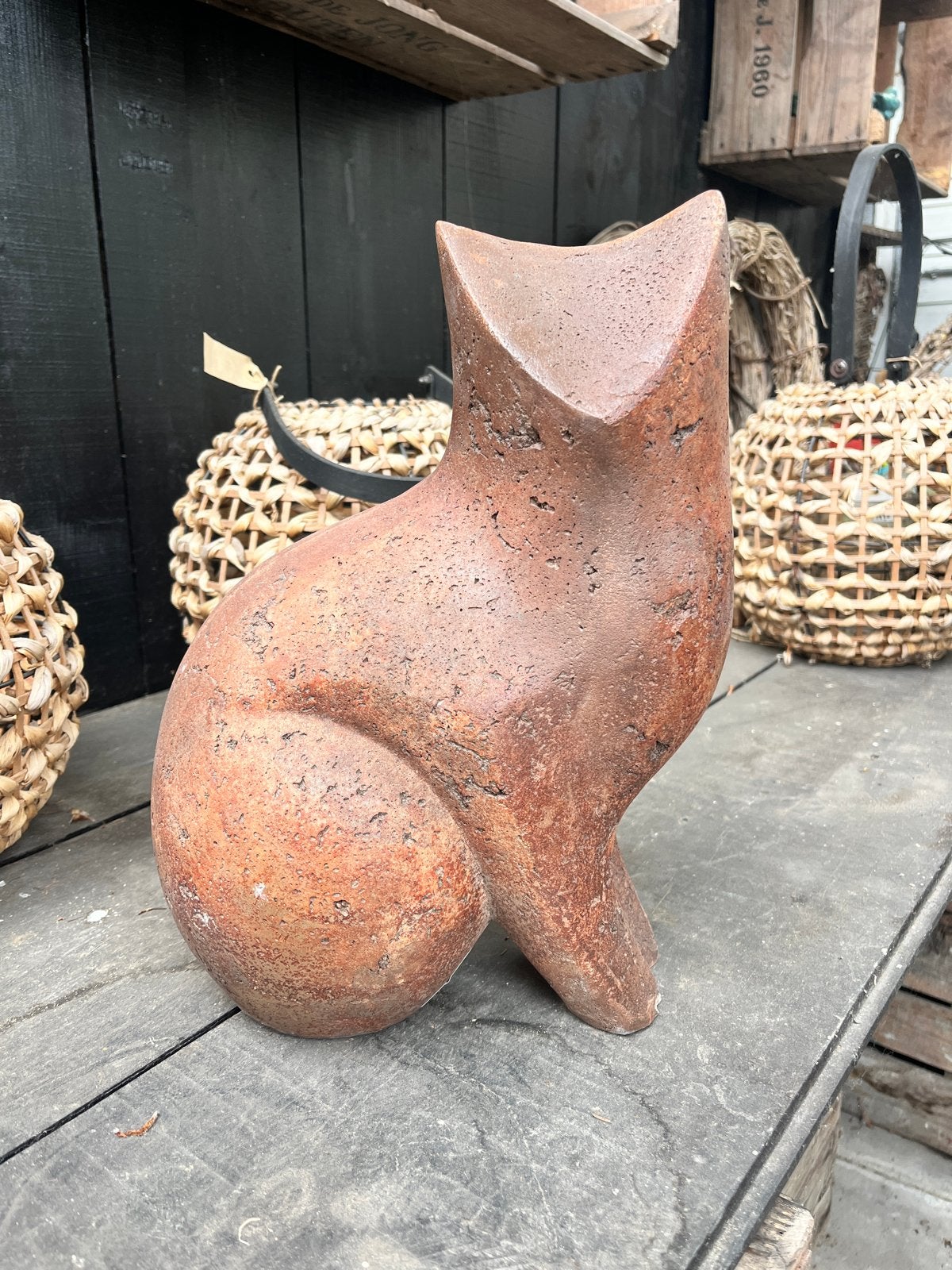 Abstract katten tuinbeeld - Modern design €34,95, Ophalen of Verzenden, Nieuw, Kunststof, Dierenbeeld