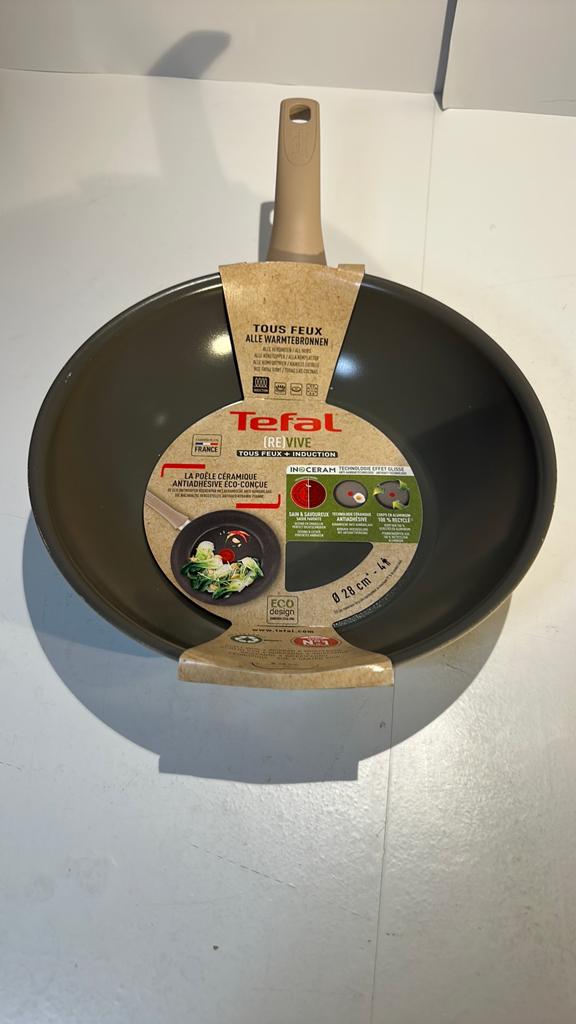 Tefal Revive Wokpan - Ø28 cm - Keramisch - Inductie, Ophalen of Verzenden, Zo goed als nieuw, Overige materialen, Wok