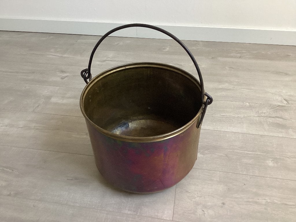 Koperen bak met hengsel, Antiek en Kunst, Ophalen, Koper