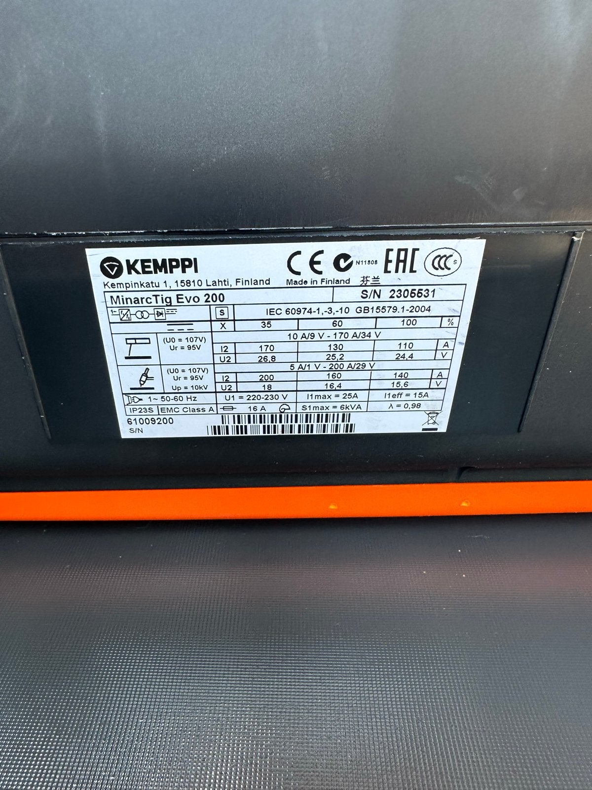 Kemppi Minarc Tig EVO 200 Lasapparaat Nieuw met 8m Toorts, Doe-het-zelf en Verbouw, Gereedschap | Lasapparaten, Ophalen, Nieuw