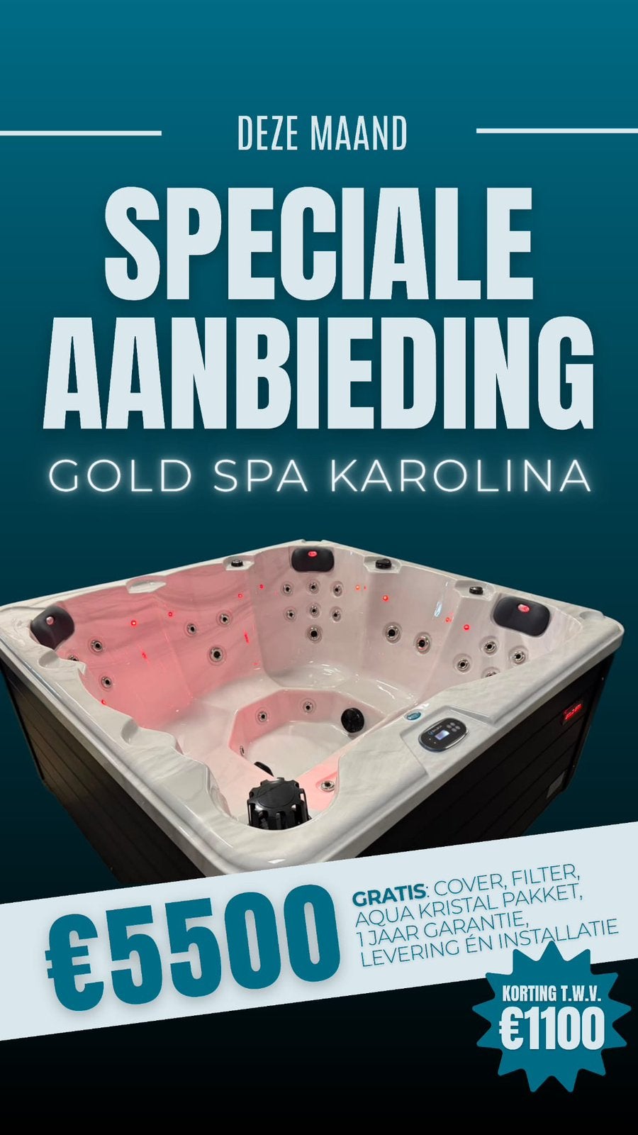 Nieuwe luxe 6 pers Gold Spa Karolina met gratis plaatsing!!!, Ophalen, Nieuw, Filter