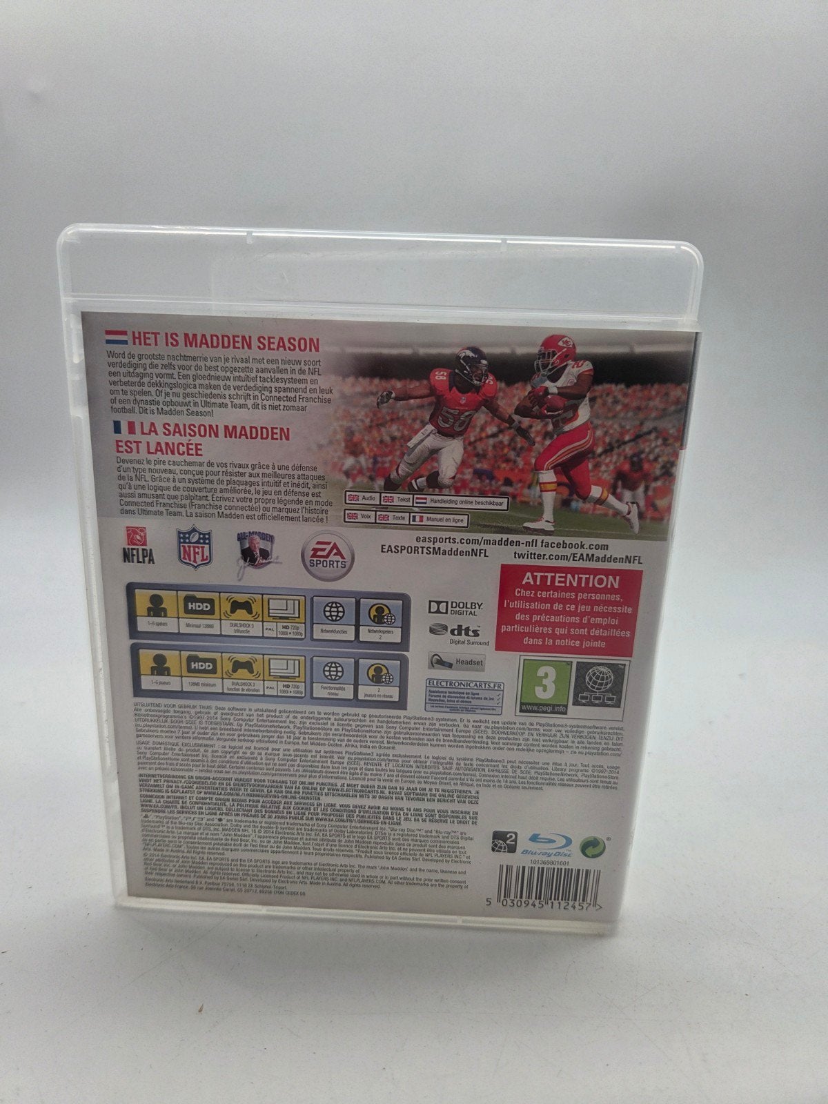 Madden NFL 15 (PS3), Online, EA Sports, 1 speler, Electronic Arts Inc., 209 Redwood Shores Pkwy, Redwood City, CA 94065, USA