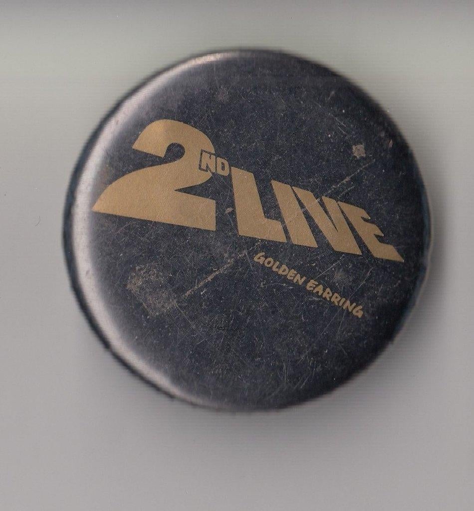 Golden Earring button 2nd Live, Gebruikt, Niet vindbaar, Niet vindbaar, Speldje of Pin